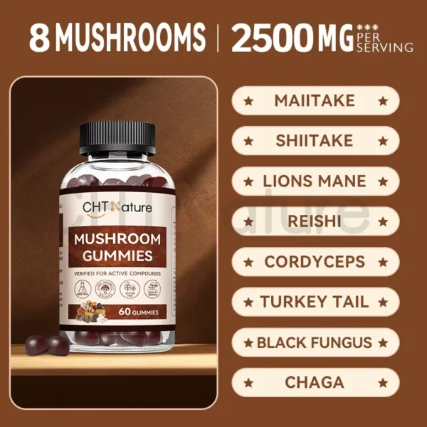 Organic Mushroom Mix Extract 8 in 1 Gummies - Image 3