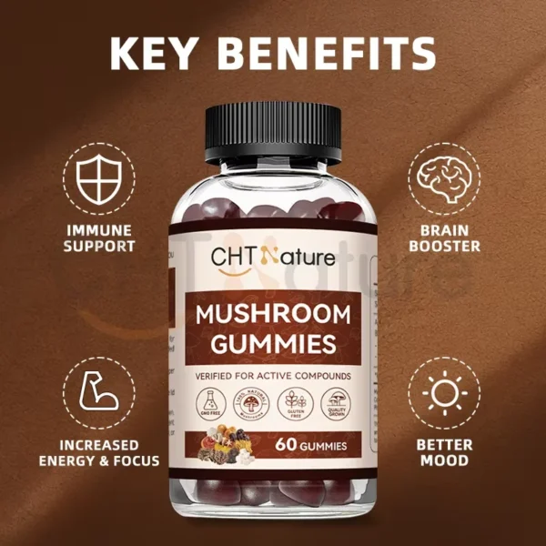 Organic Mushroom Mix Extract 8 in 1 Gummies - Image 2